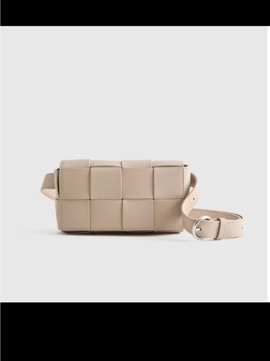 Quince Handbags - Quince Italian Leather Handwoven Box Belt Bag in Taupe